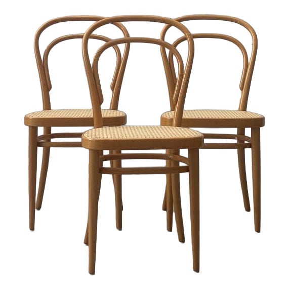 Bentwood Chair with Viennese Caning by Michael Thonet for Wohnbedarf, 1960s For Sale