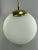 Space Age Design Opal Brass Glass Ceiling Ball Lamp For Sale - Image 9 of 10