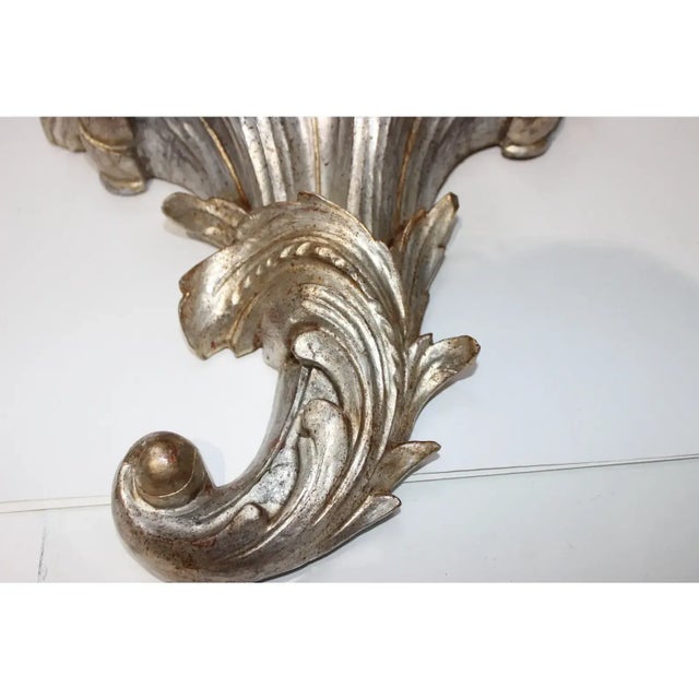 French Louis XV Brackets Silver Leaf 1970s- A Pair For Sale - Image 3 of 14