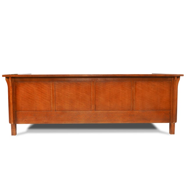 2020s Craftsman Cubic Panel Side Sofa - Chestnut Brown Leather For Sale - Image 5 of 7