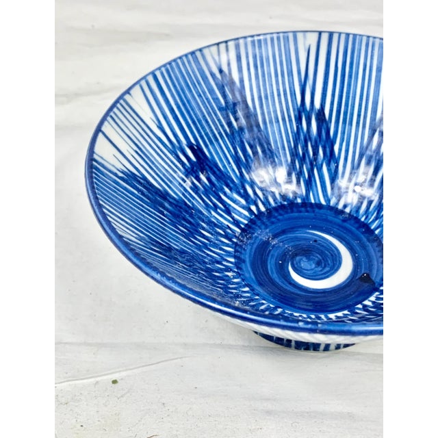 Late 20th Century Vintage Blue and White Small Bowl For Sale - Image 5 of 9