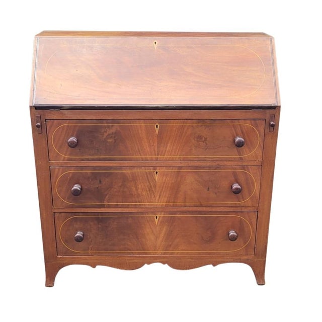 Circa 1850 American Federal Fall Front DRSK For Sale - Image 18 of 18