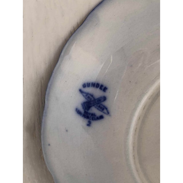Blue Antique Ridgway Dundee Flow Blue Saucer For Sale - Image 8 of 11