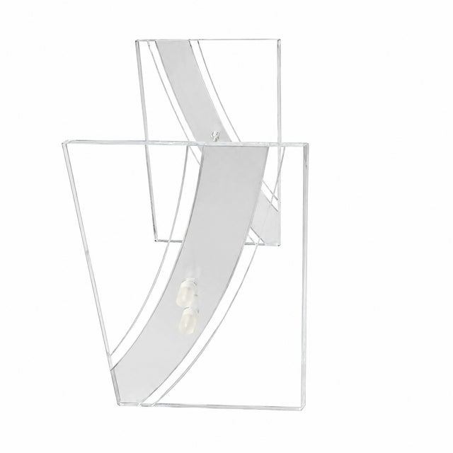 Vintage Mid-Century Modern Frosted Design Lucite Dining Table Base For Sale In Miami - Image 6 of 9