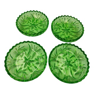 Art Deco Green Bowls from Niemen Steelworks, 1930s, Set of 4 For Sale