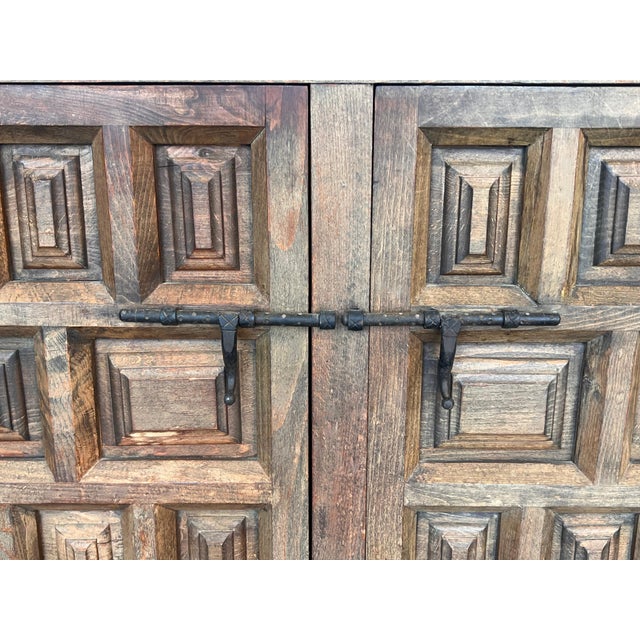 Late 19th Century Spanish Baroque Carved Walnut Tuscan Three Drawer Credenza or Buffet For Sale - Image 14 of 18