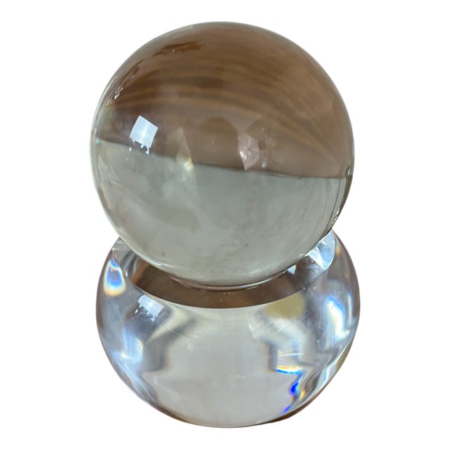 Decorative Ball in Transparent Glass, 1930s For Sale
