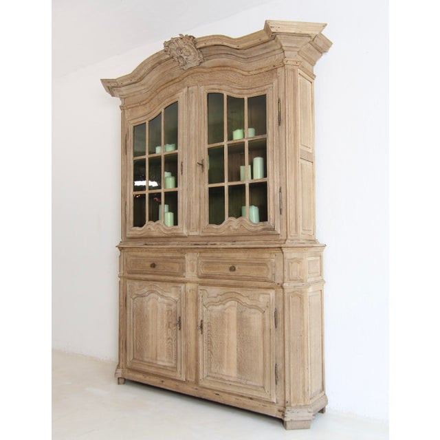 Wood 18th Century Provincial Buffet À Deux Corps Cabinet in Bleached Oak For Sale - Image 7 of 18