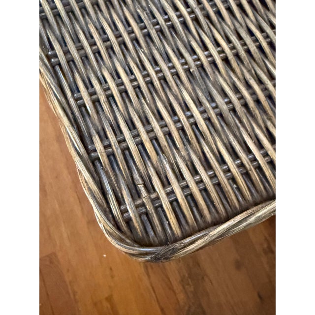 Late 20th Century Coastal Skirted Bow Front Wicker Rattan Seven Drawer Dresser For Sale - Image 11 of 14