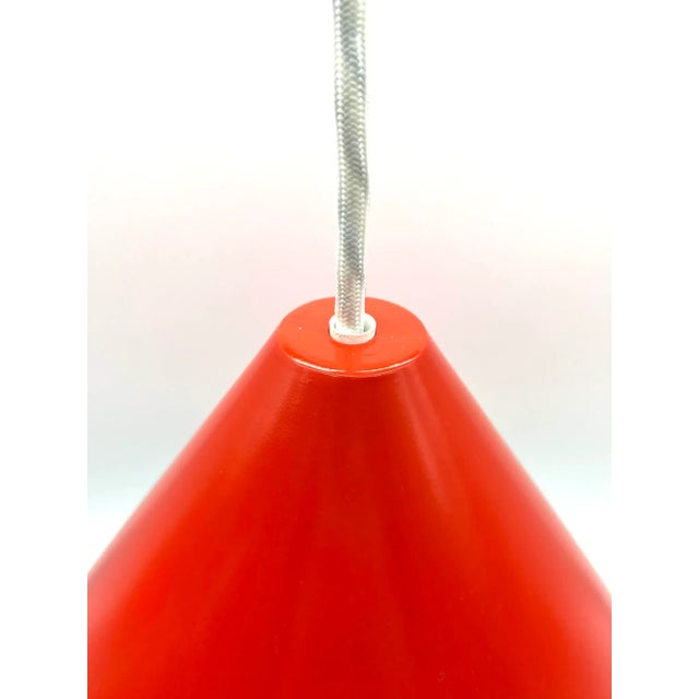 Louis Poulsen Vintage Red Pendant Light by Arne Jacobsen for Louis Poulsen, 1950s For Sale - Image 4 of 13