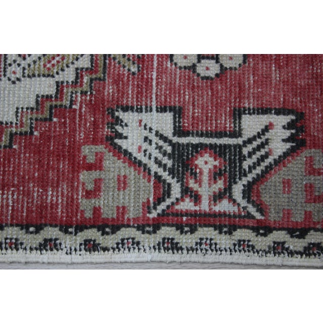 Red 1980s Traditional Red Old Doormat Rug For Sale - Image 8 of 12