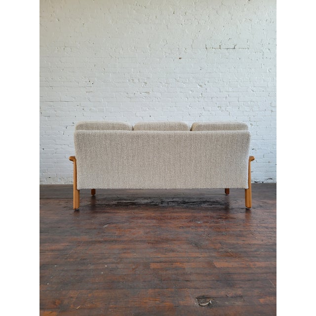 Beige 1990s Danish Modern Teak Sofa by KSL in New Bouclé For Sale - Image 8 of 15