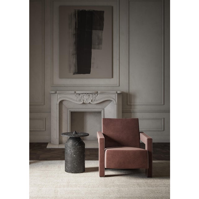 Karen Chekerdjian Modern Coffee Table in Black Marquinia Marble by Karen Chekerdjian For Sale - Image 4 of 7