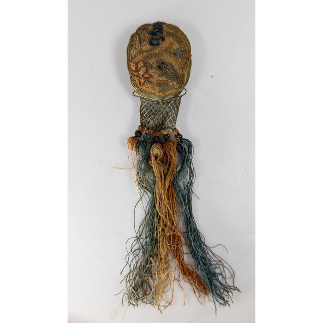 We are selling this 19th century Chinese silk embroidered robe or hair decoration. This piece has intricate forbidden...