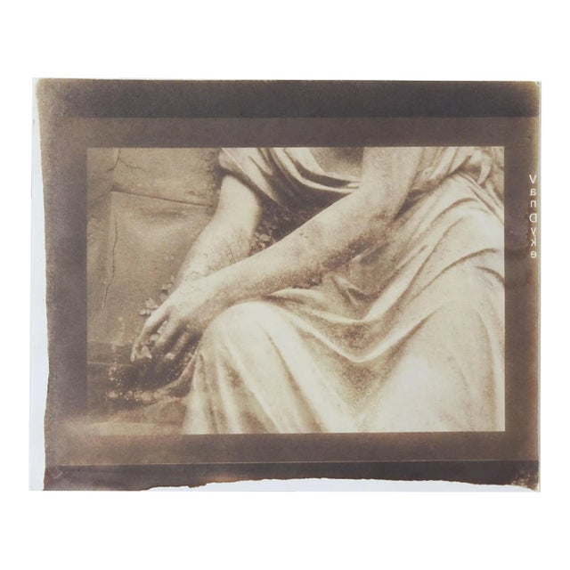 Vintage Cyanotype Sepia Photograph of Figure Sculpture For Sale