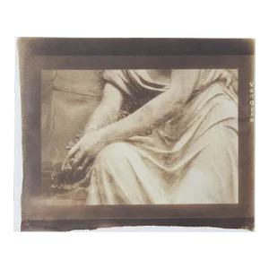 Vintage Cyanotype Sepia Photograph of Figure Sculpture