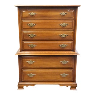 Permacraft / Sanford Solid Cherry Early American Traditional 40" Chest on Chest 79-21 For Sale