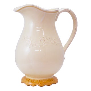 Hand Decorated 11" Pitcher Vase For Sale