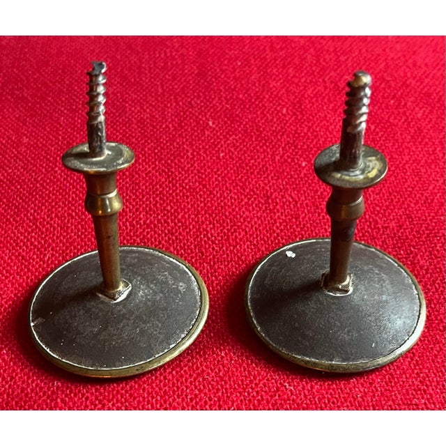 Antique Early 19th Century American Federal Neoclassical Brass Mirror Supports or Drapery Curtain Tie Backs 1810 - 1820 - A Pair For Sale - Image 9 of 12