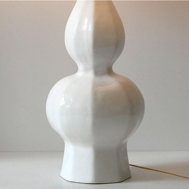 Vintage Italian Glazed Ceramic Table Lamp, 1970s For Sale - Image 4 of 9