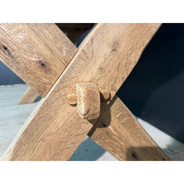 X Legs Farmhouse Dining Table in Oak, 1900s For Sale - Image 14 of 17