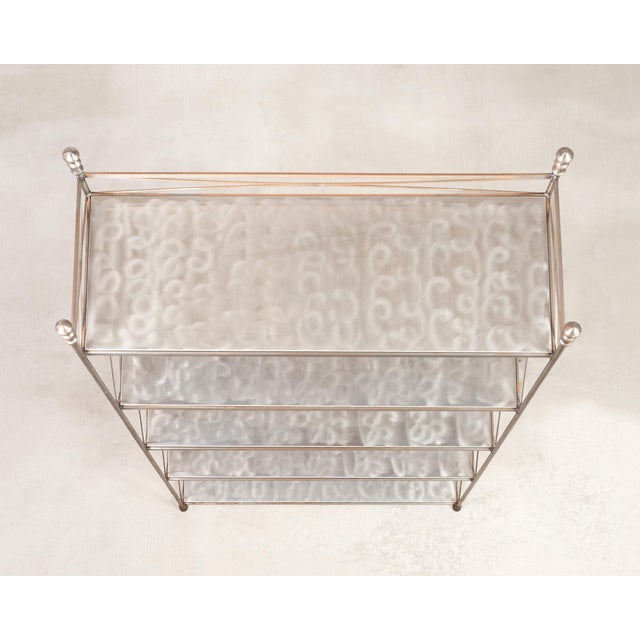 French Neoclassical Style Five Tier Steel Étagère Shelves For Sale In Sacramento - Image 6 of 17