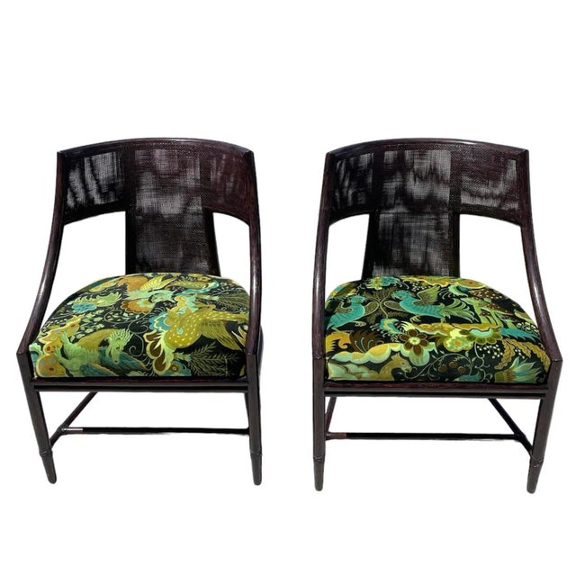 Barbara Barry Classic Curve Cane Arm Chairs by McGuire Furniture - Set of 2 For Sale - Image 9 of 9