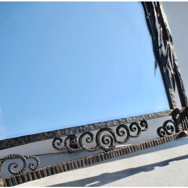 Antique French Iron Art Deco Table Mirror Circa 1920s For Sale - Image 9 of 17
