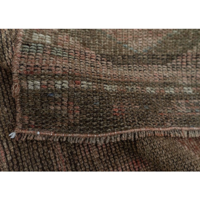 Brown Turkish Vintage Rug 3' x 10'9" #19838 For Sale - Image 8 of 8