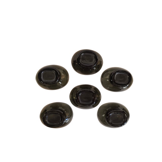 Mid 20th Century Holmegaard Per Lütken Smoky Lowball Tumblers With Ribbed Pedestal – Set of 6, Mid-Century Danis For Sale - Image 15 of 17