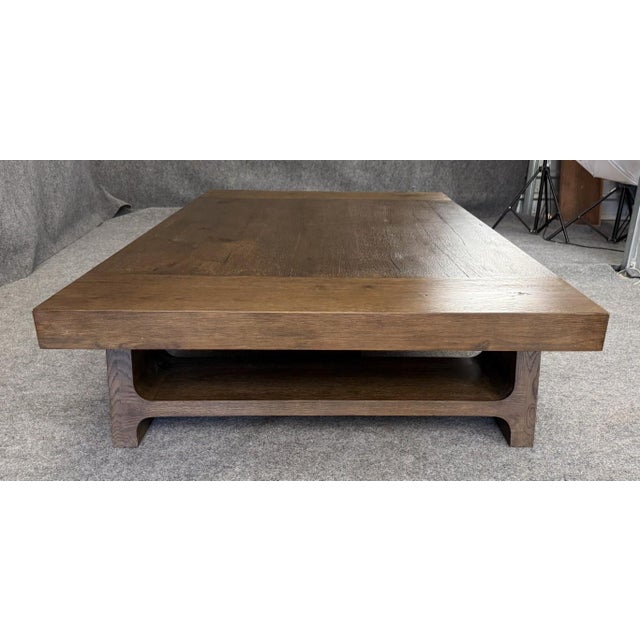Brown Restoration Hardware Davos Oak Rectangular Coffee Table For Sale - Image 8 of 12