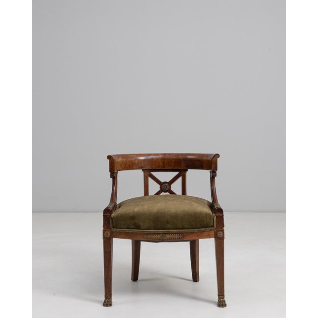 19th Century French Empire Style Tub Chair In Original Patina For Sale - Image 16 of 18