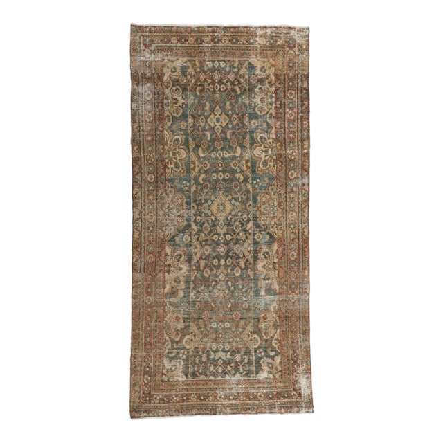 Antique-Worn Persian Malayer Rug - 04'08 X 10'01 For Sale