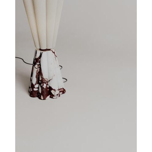 Bouquet Lamp in Red Marble Stone and Metal by Esther Knopfler For Sale - Image 13 of 18