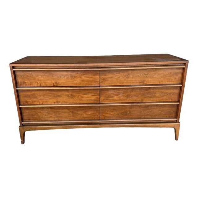 Lane Rhythm Walnut Lowboy Dresser Mid Century Modern For Sale