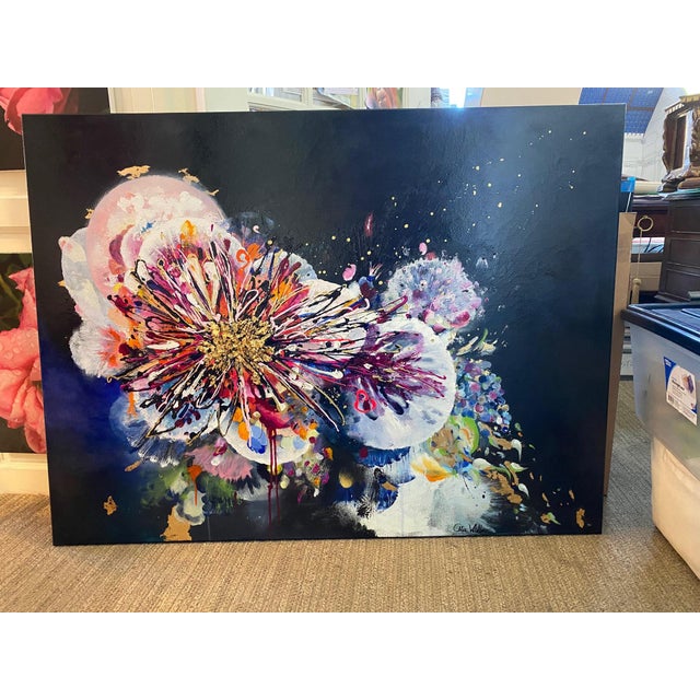 This piece was created by self-taught abstract artist, Allie Whitlow of Dallas, Texas. Each painting starts with an...
