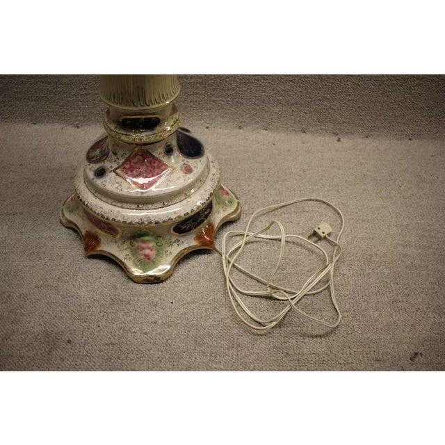 Early 20th Century Hand-Painted French Porcelain Electric Lamp For Sale - Image 9 of 10