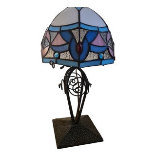 Antique Wrought Iron Table Lamp, 1900s For Sale