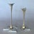 Hand-fabricated, most likely made of brass (they're non-ferrous but far too heavy to be aluminum), nickel-plated, probably...