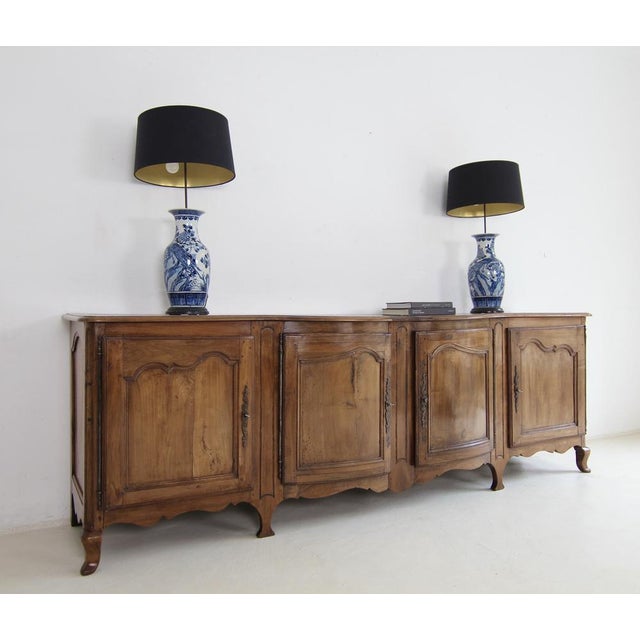 Provincial Louis XV French Walnut Enfilade or Sideboard, 1800s For Sale - Image 3 of 18