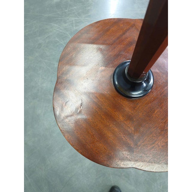 Art Deco Italian Wood and Metal Floor Lamp with Side Table, 1940s For Sale - Image 10 of 17