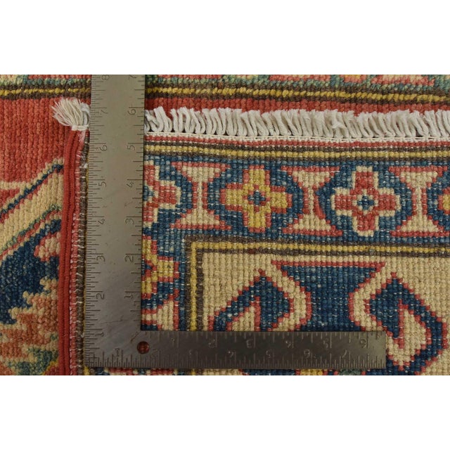 Kazak Rug 6’5” X 8’10” Red Wool Tribal Hand-Knotted Oriental Carpet For Sale - Image 15 of 15