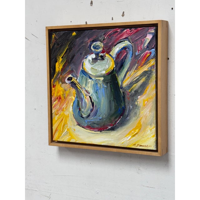 Textile Circa 2001 Albert Smith Abstract Teapot, Framed For Sale - Image 7 of 12