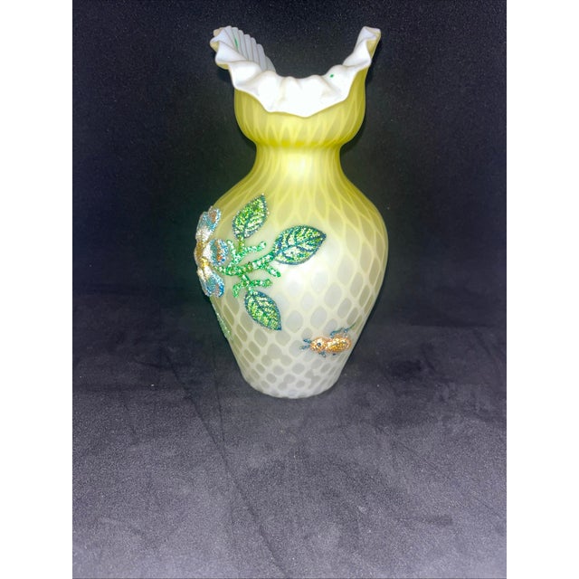 Ruffled Vase – Marked WEBB Offered for sale is a beautiful antique signed Webb satin art glass vase featuring an elegant,...