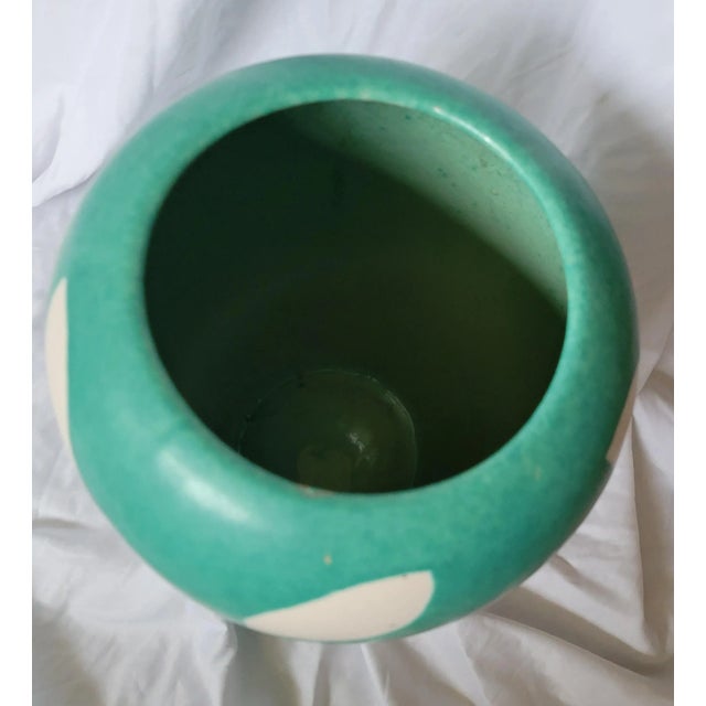 Vintage West German Modernist Green Matte Finish Vase For Sale - Image 6 of 11