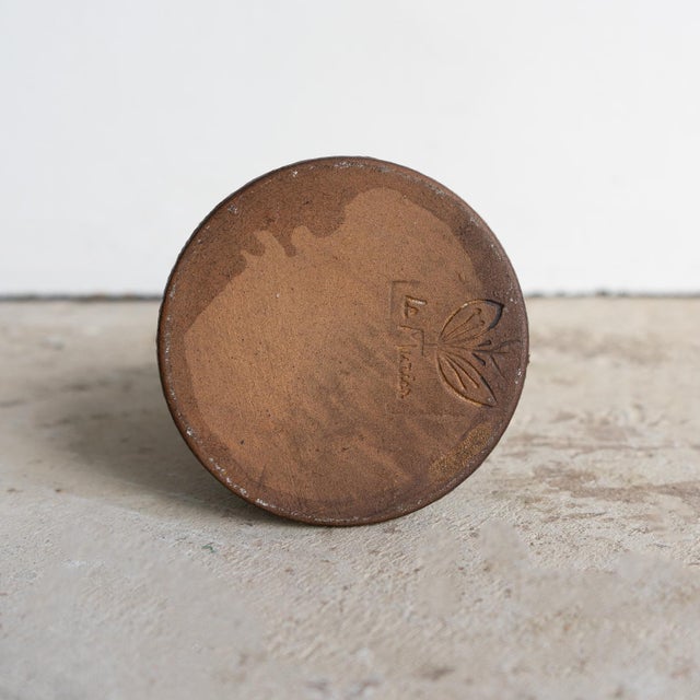 Vintage French Studio Pottery Vase by Gustave Reynaud for Atelier Le Murier For Sale - Image 10 of 11