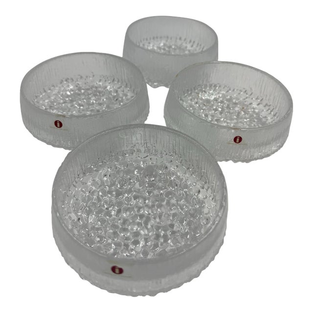 Set of 4 Iittala Ultima Thule Glass Dessert Bowls by Tapio Wirkkala – Made in Finland For Sale