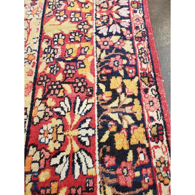 Persian Antique Persian Lavar Kerman Carpet, Traditional, Soft, Gold, Ivory, Blue, Green For Sale - Image 3 of 18