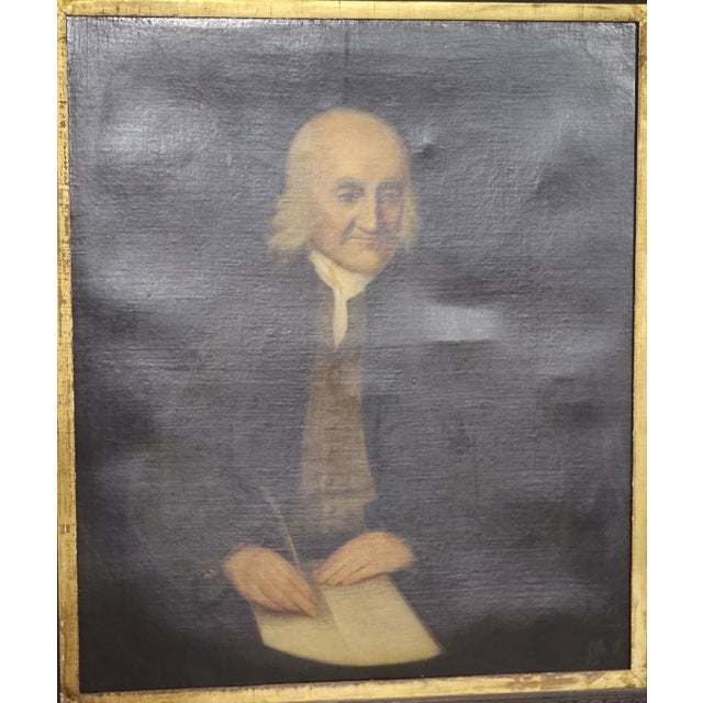 Early 19th Century American Portrait Painting of a Gentleman Period Black Frame For Sale - Image 10 of 12
