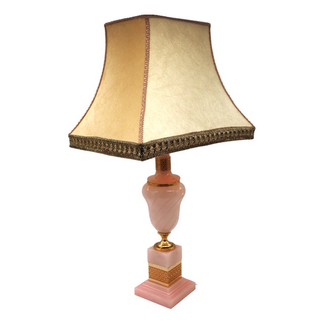 Vintage Italian Alabaster Table Lamp, Italy, 1970s For Sale